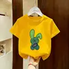 Camiseta de Algodón Puro para Niños Manga Corta Verano 2026 Nueva Marca de Moda Top Holgado de Media Manga Camiseta de Verano Estilo Coreano para Niños