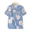 Blusas de Manga Corta de Verano para Madres Pequeñas, Camisas para Señoras Mayores, Camisas de Verano de Abuela, Conjunto de Dos Piezas para el Día de la Madre