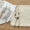 Bufanda de Seda a Cuadros con Cuentas Collar Nuevo Estilo Colgante Artístico Cadena para Clavícula Retro Cadena para Suéter de Diseño Nicho para Mujeres