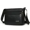 Bolso de Hombro Cruzado de Cuero para Hombre para Viajes de Negocios Casual Versátil Trabajo Bolso de Negocios para Hombres Bolso con Cremallera Multicapa Bolso de Celebridad de Internet Hombres