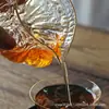 Taza Gruesa de Nogal Taza con Bordado Dorado Tamaño Grande Taza para Servir Té Taza Suavizante Patrón Martillado Mar de Té Ceremonia del Té Juego de Té