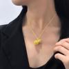 Colgante de calabaza con carácter fu dorado para boda china, estilo étnico, boutique, collar con colgante Fu pequeño y gordo con cabeza de Buda