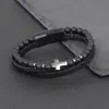 Pulseira de Pedra Natural Explosões Transfronteiriças Pulseira de Aço Inoxidável Pedra Olho de Tigre Feita à Mão Contas Homens e Mulheres Pulseira Cruzada Joia