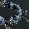 [Deep Sea] Pulsera de palomitas de maíz con degradado azul oscuro, diseño de nicho, regalo de graduación avanzado con un toque moderno.