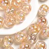 Cuentas Redondas de Nácar Dingyi K16 Resina Galvanizada con Agujero Pasante Cuentas Sueltas Cadena para Teléfono Móvil Pulsera Accesorios de Joyería Hechos a Mano Creativos