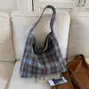 Nueva Bolsa de Tela Bolso Tote Estudiante Portátil Simple Casual Bolso de Axila para Mujer Gran Capacidad Viajero Estilo Bosque Bolso de Hombro de Moda