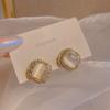 Pendientes de plata S925 con diseño de ojo de gato, estilo coreano, con diseño de hada, elegantes y modernos.