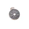 Plata de ley s925 Colgante de Etiqueta de Dinero Fantasma de Montaña Retro Pulsera de Cuerda Trenzada a Mano Collar Accesorios Hechos a Mano diy