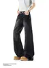 Calça jeans lavada com estampa de raio estilo americano, novo modelo de verão para homens e mulheres, marca moderna cleanfit, calça pantalona solta de perna reta