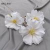 Orquídea de 3 cabezas flor de noche flor de simulación de boda flor de amapola arreglo floral para salón de bodas fila de flores decorativas guía de camino flor artificial comercio exterior mayoreo