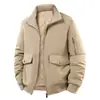 Transmisión en Vivo Transfronteriza Ropa de Trabajo Vuelo Talla Grande Chaqueta Engrosada Cuello de Béisbol Chaqueta Nueva Hombres Exterior Otoño