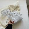 Saco Casual Feminino 2022 Novo Verão Plissado Cordão Bucket Bag Moda Moda Estilo Western Um Ombro Crossbody Pearl Bag