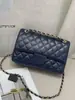Bolso para Mujer Cadena Estilo Nuevo Estilo Chanel Diamante Clásico Caviar Piel de Vaca de Alta Calidad Bolso de Hombro Único Cruzado Bolso de Axila