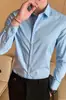 2026 Camisa Branca Plus Size para Negócios Transfronteiriços, Camisa Sólida Slim Fit da Moda para Todas as Estações, Camisa Masculina Versátil