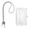 Cubierta para tarjeta de identificación de empleado de Amazon tarjeta de trabajo cordón de cristal hebilla retráctil de fácil extracción insignia para tarjeta perforada colgante para llaves