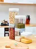 Frasco Sellado Cuadrado de Plástico de Alta Transparencia de 1.7L para Té de Flores y Galletas, Frasco Transparente de Almacenamiento de Granos para Cocina con Tapa Fácil de Abrir