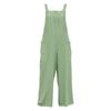 Pantalones de pierna ancha informales con tirantes, sin mangas, holgados, de algodón y lino, transpirables, de color sólido, con bolsillos y cintura elástica, estilo europeo y americano.