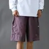 Shorts Cargo Casuales de Verano Estilo Americano Frescos de Alta Resistencia con Bolsillos Grandes para Hombre, Pantalones de Cinco Puntos Holgados con Cordón, Pantalones de Longitud Media Modernos