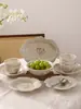 Vajilla Retro Francesa 2026 Nuevo Estilo Vintage Juego de Cuencos y Platos para Uso Doméstico, Tazones para Arroz, Vajilla, Platos Hondos, Cuencos y Palillos
