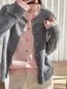 Novo Suéter de Lã Pura Estilo Coreano com Combinação de Cores para Mulheres, Jaqueta Suéter Tricotada em Camadas Estilo Preguiçoso de Alta Qualidade Falsa de Duas Peças Gola Redonda