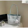 Bolso de Viaje de Alta Calidad para Mujer 2026, Bolso de Hombro Elegante y Moderno, Bolso Tote a Cuadros de Moda y Lindo de Gran Capacidad para Mujer