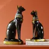 Estatueta Criativa de Gato Egípcio Exótico Artesanato de Resina, Suportes de Livro Decorativos Práticos, Castiçais, Presentes Decorativos Suaves