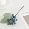 Decoración Navideña Transfronteriza Hierba de Pino Simulada Fruta Roja Fruta de la Fortuna Única Ciruela Azul Baya Pequeña Flor de Nochevieja Flor de Navidad Material