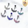 Venta al por mayor de fábrica explosiones transfronterizas clavo de ombligo rosca interna alto europeo y americano circón multicolor anillo de ombligo joyería para perforación personalización