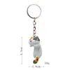 5 Gatos Lindos Acostados Creativos Estilo Coreano Figuras Lindas Llavero DIY Llavero Bolso Coche Colgante Accesorios