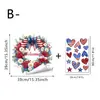 Adesivos de Vidro Borboleta Floral Vermelho, Azul e Branco para o Dia da Independência Americana, Adesivos Estáticos para Janela Sem Cola, Adesivos Decorativos para Atmosfera de Feriado