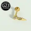 Brincos de Piercing Modelo Novo 2025 em Titânio F136, Piercings de Hélice, Piercings Labiais, Pingentes de Cone Pontiagudo Gota d'Água 16g Produtos de Piercing em Estoque