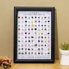 Pedrisco de Cristal Natural com Texto Chinês e Inglês, Porta-Retrato de Madeira Maciça, Pintura Decorativa DIY com Pedra Bruta de Cristal, Decoração para Entrada de Sala de Estar