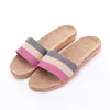 Pantuflas de Lino para el Hogar Parejas Pantuflas de Interior Piso de Madera Algodón y Lino Hogar Suela Gruesa Pantuflas de Verano para Hombres y Mujeres