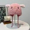 Chapéu de Tricô com Proteção de Orelha Animal Outono e Inverno Chapéu de Tricô Infantil Estilo Quente para Bebê Chapéu de Lã Forro de Algodão Peludo