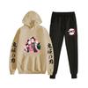 Traje deportivo con capucha y forro polar holgado informal para hombre y mujer, moda bidimensional con diseño de cuchillas de dibujos animados, nuevo y de gran venta transfronteriza