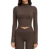 Chaqueta de Yoga Transpirable con Cuello Alto y Cremallera, Ajustada y Moderna para Correr al Aire Libre y Ropa Deportiva Casual 2539