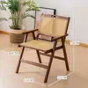 Cadeira Dobrável de Lazer Dobrável Cadeira Doméstica Pessoa Preguiçosa Reclinável Cadeira com Encosto para Varanda Madeira Nanmu Bambu Exterior Portátil Camping