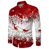 Traje de Navidad Nuevo para Personas Mayores 2024 Camisa con Estampado Abstracto Artístico Camisa de Manga Larga Plegable Primavera Otoño