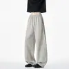 Outono 2026 Novo Estilo Calça de Corte Sino Plissada Lateral de Algodão Chinês Calças Casuais Calças Longas de Perna Larga Masculinas Calças de Moletom Esportivas Masculinas
