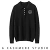 Nuevo suéter de cachemira con cuello polo para mujer, cachemira de cabra, tejido de punto casual holgado de otoño e invierno, suéter base de hilo Consinee