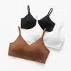Roupa Íntima Feminina Simples de Algodão Puro Confortável Respirável Sexy Camisola Costas Bonitas Cruzadas no Peito Roupa Íntima para Menina Esportes Yoga Sutiã Camiseta