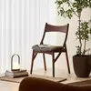 Silla Retro Vintage de Lujo Ligero para Uso en Casa, Silla de Comedor de Madera Maciza, Silla con Respaldo Estilo Nórdico, Silla Minimalista de Diseñador con Orejas de Gato