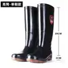 Botas de lluvia gruesas para hombre, botas impermeables extra altas, botas de lluvia hasta la pantorrilla para sitios de construcción y cocinas, botas de lluvia de tubo corto con suelas de goma y zapatos de agua cálidos forrados de vellón