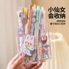 Porta-canetas Acrílico Transparente Espessado Papelaria Estudantil Adulto Simples Personalizado Balde de Armazenamento Diversos para Mesa