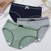 Ropa interior de hilo para mujer de cintura media estilo chica japonesa con lazo, color caramelo, para estudiante de secundaria adolescente, talla grande, Bragas