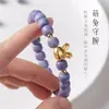 Pulsera Bodhi de Jade Blanco Natural de Hainan, Nuevo Estilo Chino, Morado Elegante, Suave Pulsera de una Sola Vuelta Wrap-Around, Cuentas de Oración Budistas al por Mayor