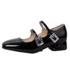Zapatos de Tacón Alto de Tacón Grueso Pequeño Negros Suaves y Sencillos de Celebridad de Internet para Mujer Nuevos 2025 Otoño e Invierno Zapatos Franceses Mary Jane