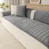 Almofada de Sofá Xadrez de Flanela Estilo Europeu para Casa, Tecido Universal para Capa de Sofá Todas as Estações, Almofada de Assento de Sofá Antiderrapante para Sala de Estar Quarto