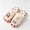 Chinelos de Inverno de Algodão Miffy Oficialmente Licenciados para Crianças, Adultos e Casais, Design de Coelho Fofo, Antiderrapante, Sola Grossa, Quentes