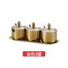 Tarro de condimento de acero inoxidable 304 coreano, combinación de tarro de condimento dorado, tapa de vidrio, bandeja, botella de condimento para restaurante